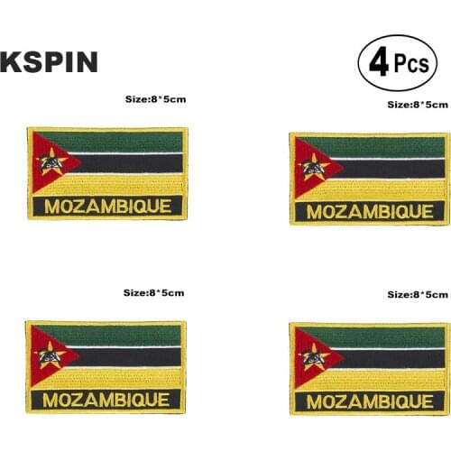 Mozambique Rectangular Shape Flag Iron on Saw on Patches Embroidered Flag Patches National Flag Patches for Clothing