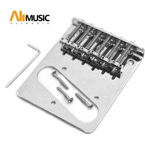 Top-Loading 96.5x80MM 6 Saddle Bridge For TL 6 String Electric Guitar Chrome Music Accessories