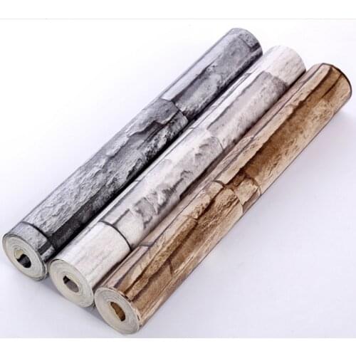Vinyl Rustic Brick Wall Wallpaper Chinese Style Vintage Washable PVC Wall Paper Roll Living Room Background WallCoverings 10M