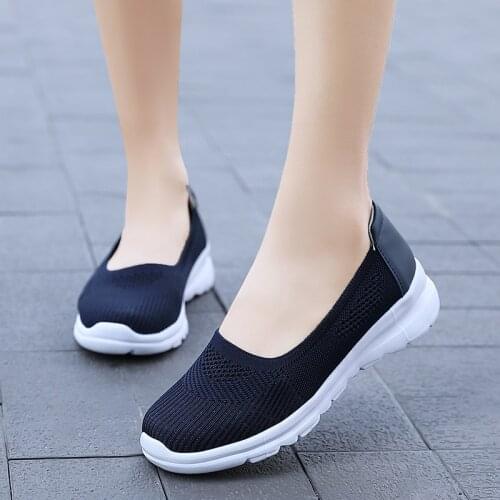 Womens Summer Casual Shoes Mesh Hollow Breathable Soft Sole Casual Shoes Light Mouth Shoes For The Elderly Shoes For The Mom