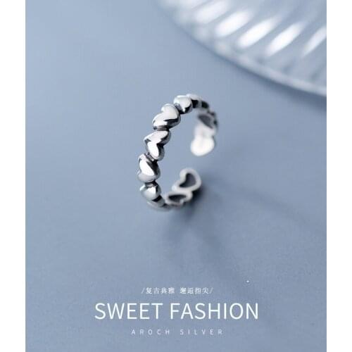 Punk Love Heart Rings For Women Girls Fashion Irregular Finger Rings Gift 2021 Female Jewelry Party