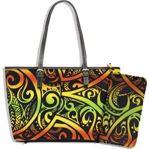 Women Handbag And Purse Set Customized Large Leather Totes Clutch Wallets Strips Pattern Femme 2021Free Drop Shipping Wholesale