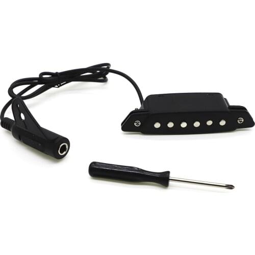 6 Holes Soundhole Pickup for Acoustic Classical Folk Guitar with Screwdriver
