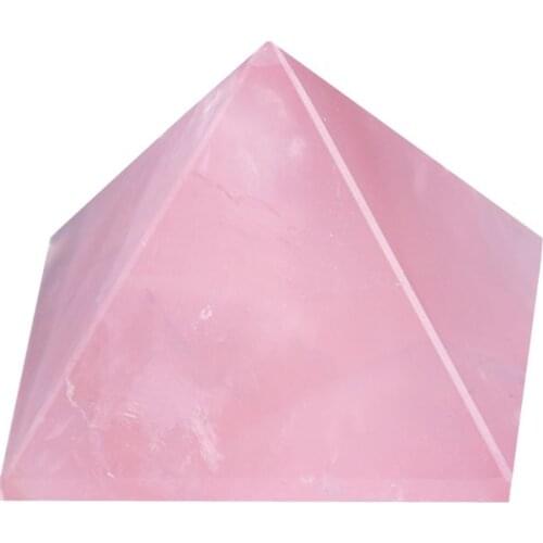 1pcs Natural Rose Quartz Pyramid Stone Crystal Feng Shui Healing Specimens