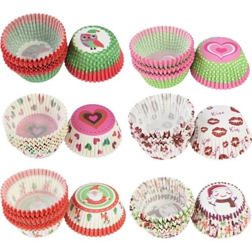 100pcs/set Multicolor Cartoon Muffin Paper Cupcake Mold Cake Liner Baking Supplies Cup Cake Decorating Tool Kitchen Accessories