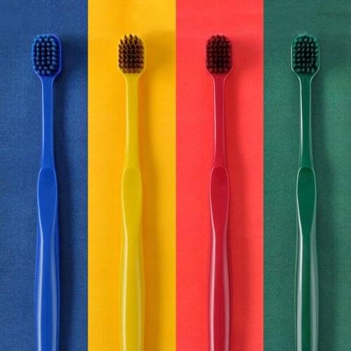 2Pcs Cheap Toothbrush Ultra Fine Super Soft Bristle Gradient Color Toothbrush Holder Deep Cleaning Brush For Oral Care Tools