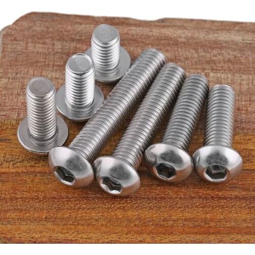 316 Stainless Steel Round Head Hexagonal Socket Machine Screws Pan Head Hex Socket Bolt M3M4M5M6 10PCS