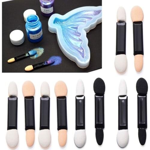 50Pcs Disposable Double Side Sponge Resin Smearing Sticks Resin Mold Coloring Daubed Tools Jewelry Making Makeup Tools