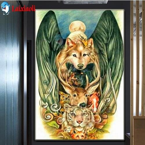 5D Diy Diamond Painting Sale Indian Wolf eagle Panther deer wolf Art Mosaic Cross Stitch Handicraft Diamond Embroidery decor