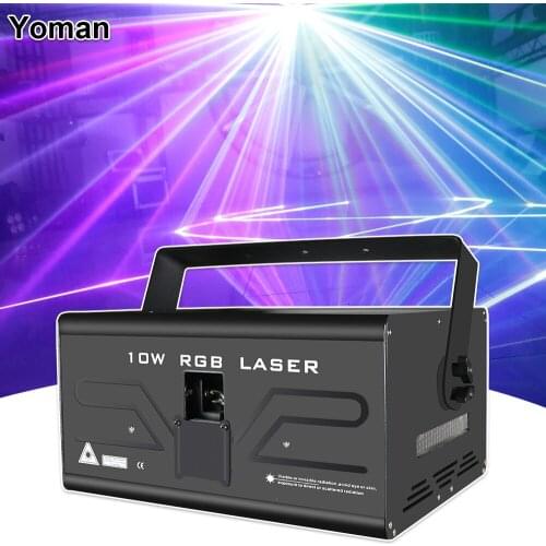 Animation Laser Light 10W RGB DMX512 ILDA Disco led Party Patterns Laser Projector Stage DJ Show Effect Lights Laser Scanner