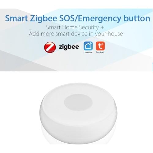Tuya Zigbee Wireless Remote Call Button SOS/Emergency Button Caregiver Pager for Bed/Chair/Floor Mat Fall Alarm Patient Elderly
