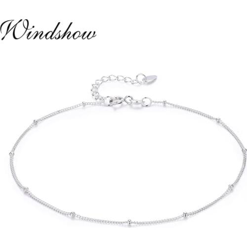 Pure Real 925 Sterling Silver Tiny Thin Beads Curb Chain Bracelet for Women Girls Friend Jewelry pulseras armbanden voor vrouwen