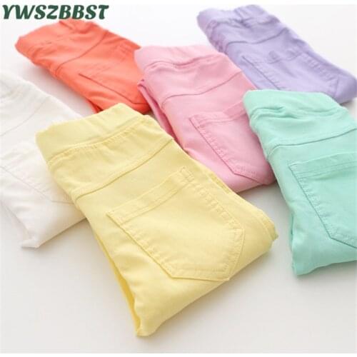 High Quality Spring Autumn Fashion Children Pants Candy Color Baby Girls Skinny Pencil Pants Girls Pants