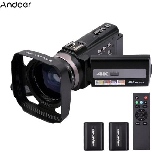 Andoer 4K 60FPS Ultra HD Digital Video Camera DV Camcorder 48MP Anti-shaking Time Lapse Slow Motion Digital Video Camera