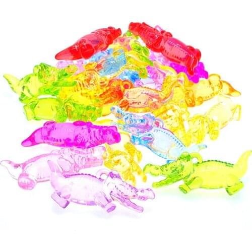 DIY Jewelry Findings Colorful Acrylic Animal Crocodile Necklace Pendants 55*22*13mm 85pcs Plastic Bubblegum Bracelet Charms
