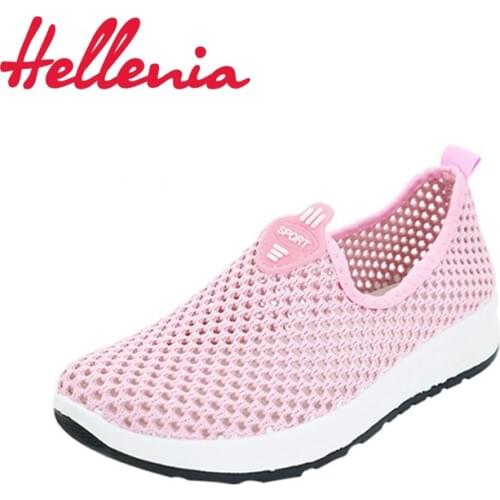 Hellenia breathable air mesh shoes size 35-40 summer Water Quick-dry kid sneakers walking sports shoes children girls