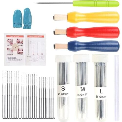 Nonvor 60Pcs Felting Needles with Needle Felting Tool Holder, Glue Stick, Supplies Finger Poke Branches Accessories Craft Set
