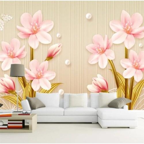 Customized 3d wallpaper European embossed flower mural обои new Chinese style simple jewelry background wall decoration фотообои