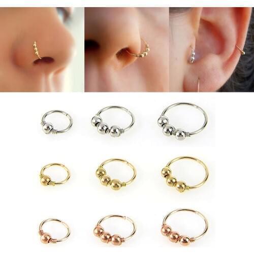Retro Nose Ring Eyebrow Cartilage Tragus Septum Helix Lip Earring Hoop Stud Ear Cuff Nostril Hoop Body Piercing Jewelry