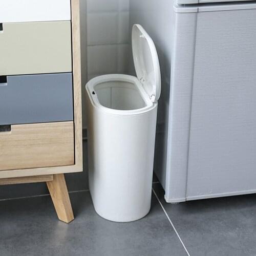 Creative trash can Press Type Waste Bin Plastic Home bedroom kitchen crevice living room bathroom with cover
