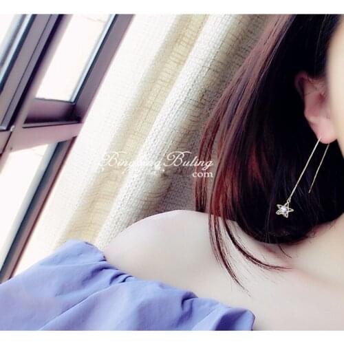 Fashion jewelry geometric earrings five-pointed star long paragraph statement earrings temperament female tassel earrings