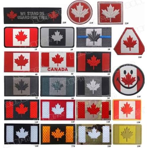 CANADA Embroidery Patches IR Infrared Reflective PVC Badges Emblem military Army DIY Accessory Hook and Loop Tactical