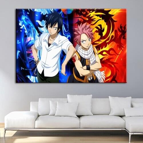 Wall Art Canvas Painting Fairy Tail Picture Print Modern Anime Home Decoration Poster Cuadros For Living Room Modular Framework