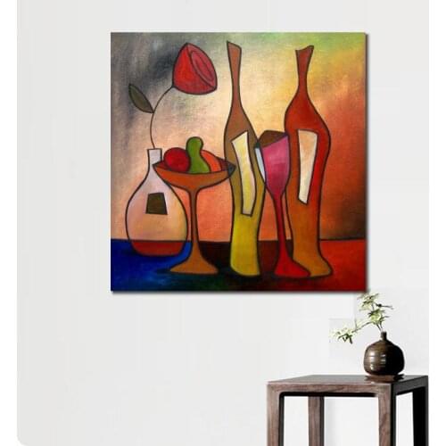 Still life paintings abstract art wine We Can Share handmade oil painting High quality
