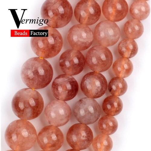 Natural Stone Beads 6/8/10mm Sunstone Gemstones Round Beads for Jewelry Making Diy Bracelets Handmade Jewellery 15"
