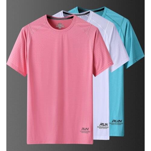 Nylon Mans T-Shirt Breathable Short Sleeve Leisure Sports T Shirt Running T-Shirts Basketball Training Fitness Jogging Gym Tops