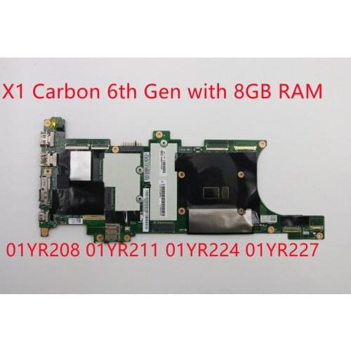 Original mainboard For Lenovo ThinkPad X1 Carbon 6th Gen motherboard i5-8250U 8GB 01YR208 01YR211 01YR224 01YR227