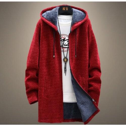 2021 Autumn Winter Mens Sweaters Casual Fleece Hoodie Thick Warm Sweater Coat Mens Jacket New Outdoor Overcoat Mens Clothing 4XL