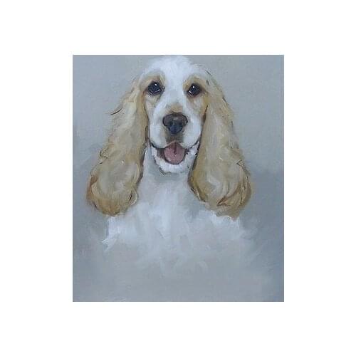 Portrait of a cocker spaniel dog ORIGINAL art -TOP art oil painting--24 inch art painting # TOP animal HOME Decor OIL ON CANVAS