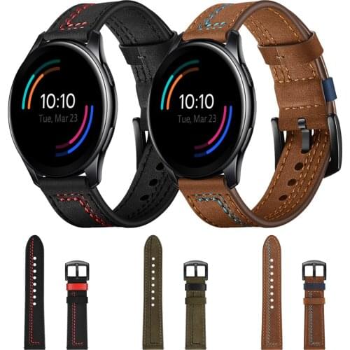 22mm Stitching Leather Strap Belt For Oneplus Watch Band For one plus watch Replaceable Bracelet Watchbands