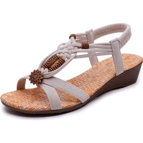 2019 Sandals Women Shoes Summer Wedge Platform Casual Sandals Female Fashion Classic Black Beige Sandals Girls Shoes