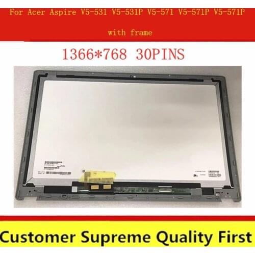 15.6" Touch Glass with LCD screen assembly replacment For Acer Aspire V5-531 V5-571 V5-571p V5-531P