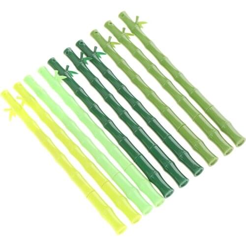10Pcs Kawaii Bamboo Shape 0.5mm Ballpoint Black Gel Ink Pen School Office Supplies Stationery Gift