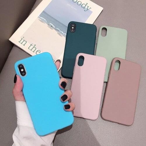 Silicone Solid Color Case for iPhone XS 11 12 Pro MAX XR X XS Max 12 mini 8 Plus 7 6 6S plus Soft Cover candy Phone Cases