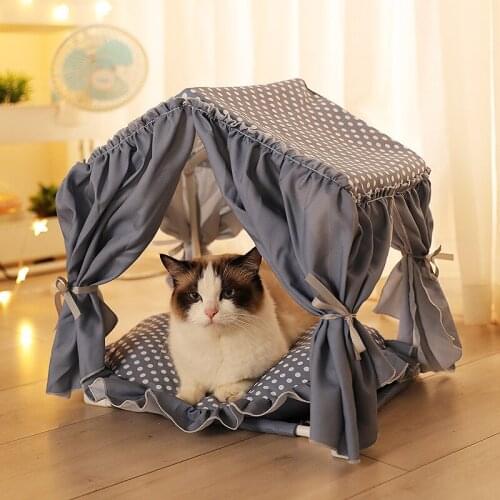 Foldable Summer Cat Bed House Cat Tent Kennel Pet Beds for Dog Cat House Dog Bed Dog House Cat Hammock Pet Products Teepee Gatos