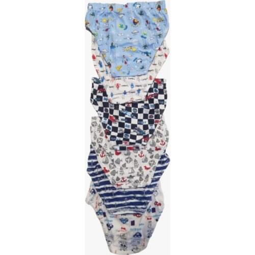 Male Child 6 S Package Elastane Empirme Mixed Print Briefs Panties