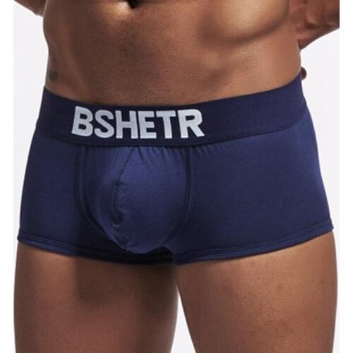 BSHETR 1pcs/lot Classic Solid Men Underwear Cotton Boxers Men Panties Sexy Men Underwear cueca homme Boxer Shorts Male Panties