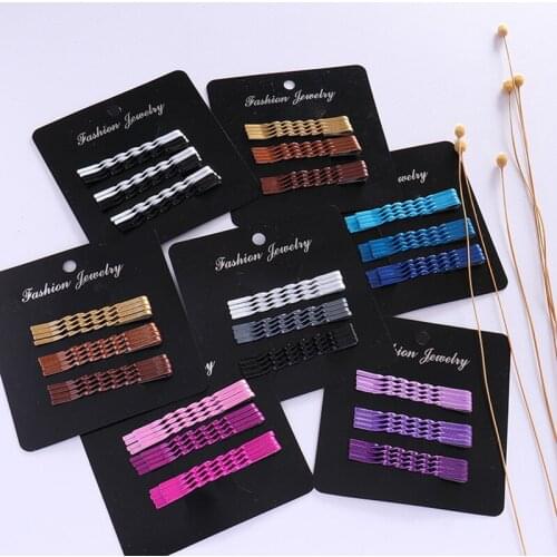 1Dozen Creative Color Metal Gradient Color Women Barrettes Fashion Hair Bang Head Wear Women Hair Accessories