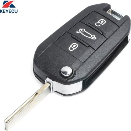 KEYECU Replacement Remote Key Fob 3 Button 433MHz With ID46 Chip Inside for Citroen New Elysee