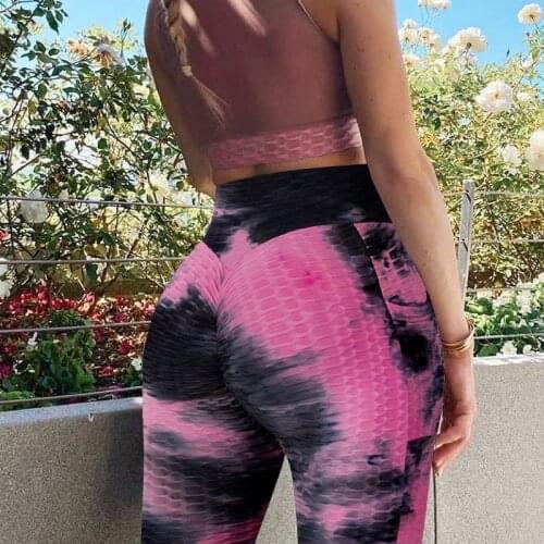 Women Fitness Leggings High Waist Tie Dye Legging With Pocket Booty Scrunch Leggins Butt Lift Push Up Gym Sports Slim Pants