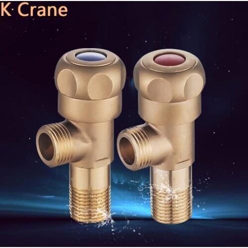 Gold Angel Valve Bathroom Wall Mount Toilet Tank Water Supply Valves WC Brass Stopper Kitchen Sink Faucet Filling Diverter Set