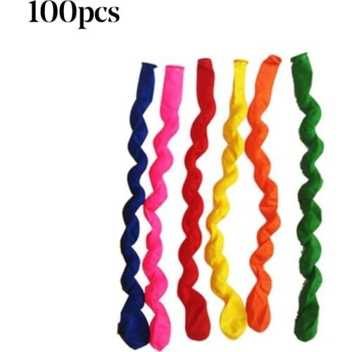 100Pcs Colorful Thick Latex Spiral Twist Long Balloons Wedding Party DIY Supplies Decoration Magic Balloon Kids Toys