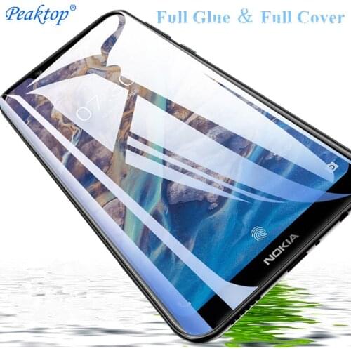 2Pcs For Nokia 8.1 Glass Tempered Glass for Nokia 8.1 X7 HD Film 9H Full Glue Full Cover Screen Protector for Nokia 8.1