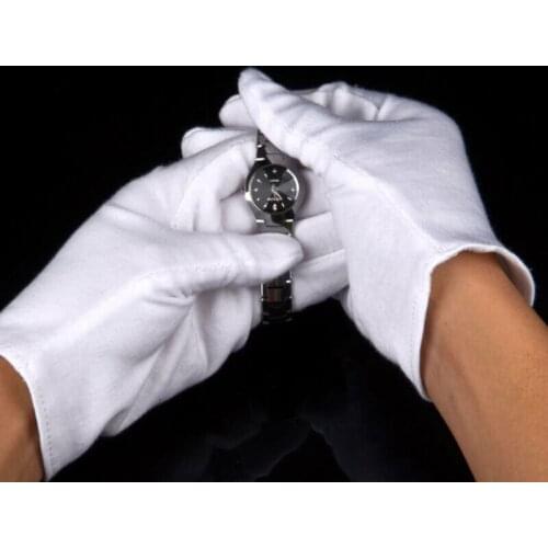 6Pair/Bag White Cotton Inspection Work Gloves Women Men Household Gloves Coin Jewelry Lightweight Gloves Serving/Waiters/drivers