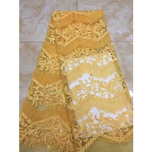 African Lace Fabric 2018 Embroidered Nigerian Laces Fabric Bridal High Quality Gold Sequins French Tulle Lace Fabric For Women