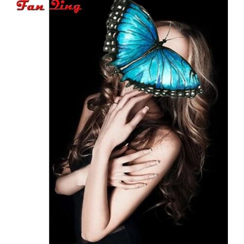 5D Diy Diamond Painting Girl Butterfly Cross Stitch Full Square Round Rhinestone Embroidery Mosaic Home Decoration